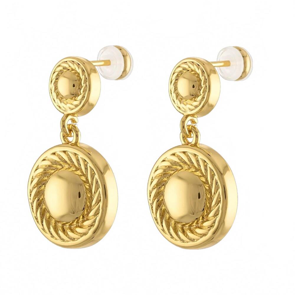 NEW LOGAN TAY women's rope circle earrings in gold